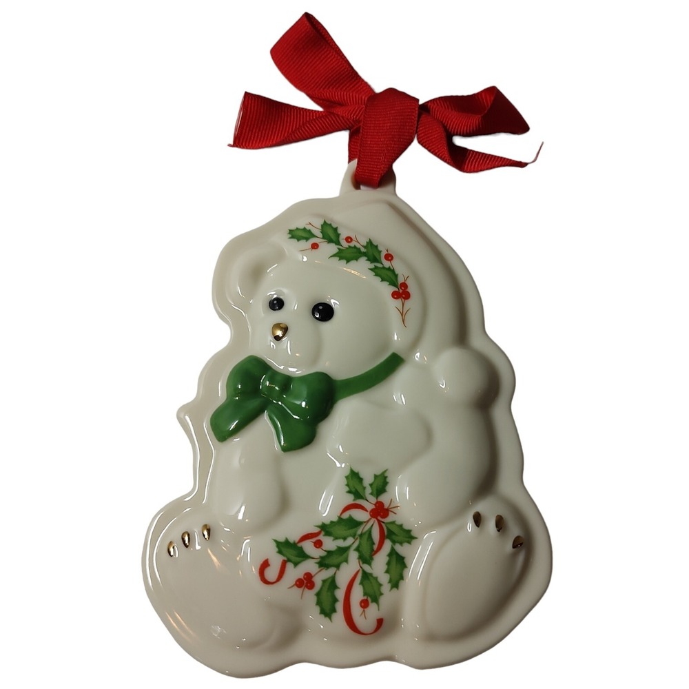 Lenox‎ Holiday Teddy Bear Cookie Press Mold or Christmas Ornaments Packaging